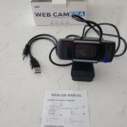 Uokier Webcam with Microphone HD Webcam USB 2.0, Built-in Stereo Speaker