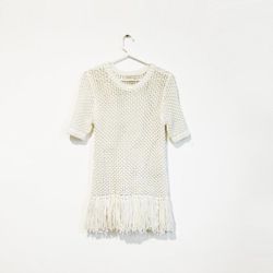 *NEW W/ TAG*Michael Kors Women’s Size XS Open Knit Sweater Tunic with Fringe Hem