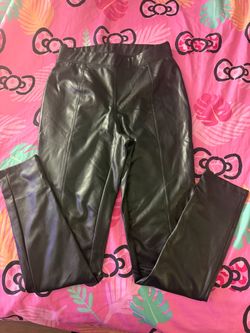 Black Faux Leather High-Waist Leggings