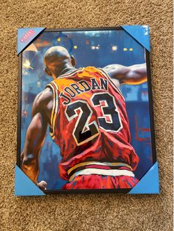 Michael Jordan Chicago Bulls Framed Wall Art Poster Basketball Decor 17x21