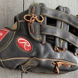 Rawlings 13" Black Leather Baseball Softball Glove Right Handed Thrower RHT GG130FS
