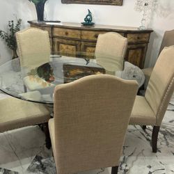 Glass Dining Table With 6 Chairs 