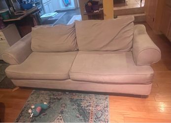 Beige Fabric Two-Seat Sofa
