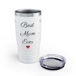 Mothers Day Ideas For Mom From Daughter, Son, Birthday Gifts For Mom, Presents For Mom | 20oz Stainless Steel Tumbler Best Mom Ever Flask