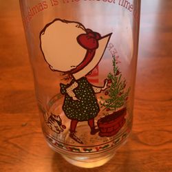 Vintage Holly Hobbie Christmas Glass Tree Cat Coca Cola American Greetings Corp