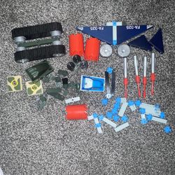 Vintage 1980s CONSTRUX from Fisher Price Vintage Toy Lot Tank And Fighter Jet (Not Full Sets