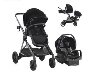 Pivot Xpand Modular Travel System with LiteMax Infant Car Seat with Anti-Rebound Bar (Ayrshire Black)