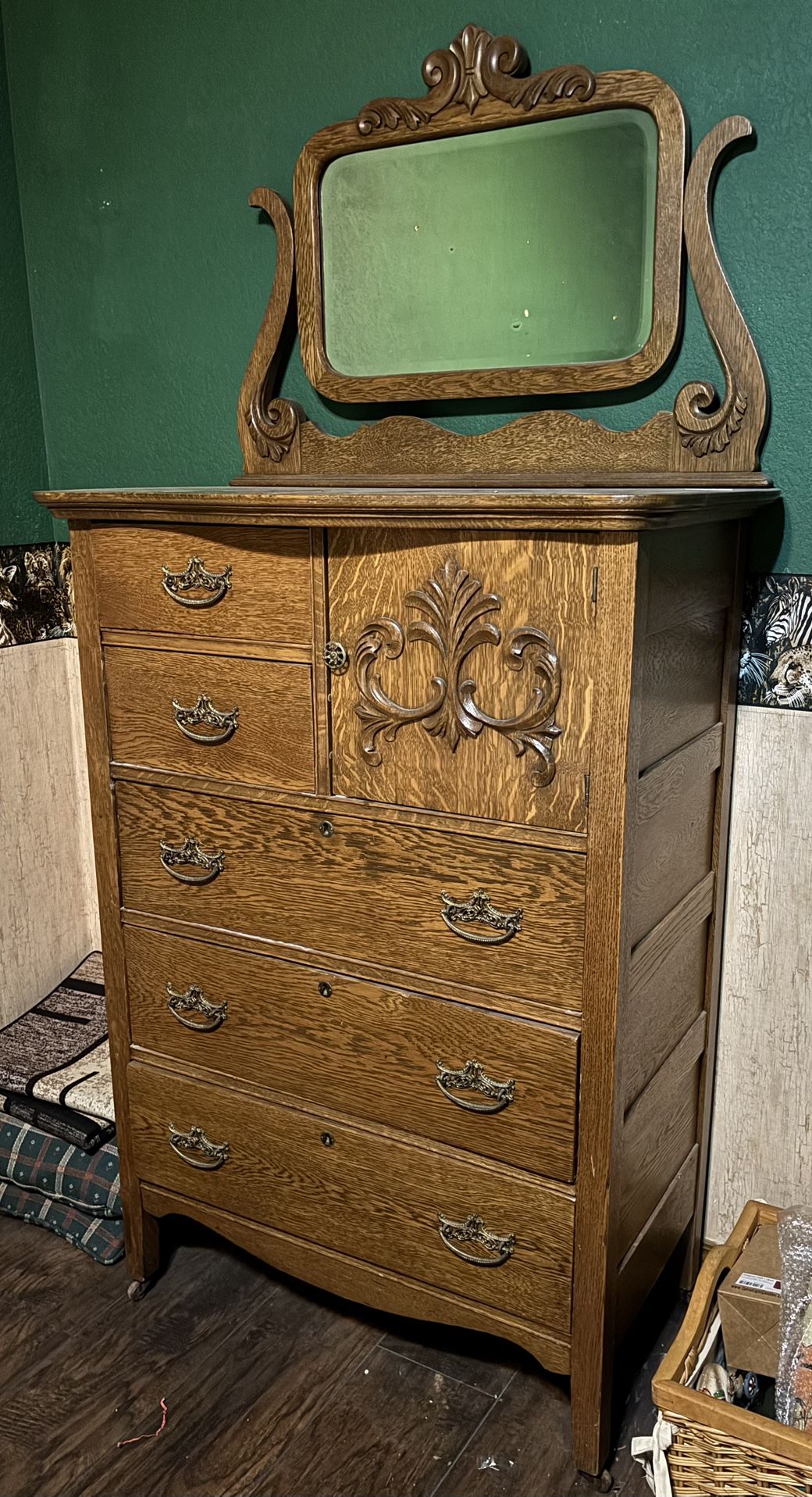 Antique Dresser With Mirror