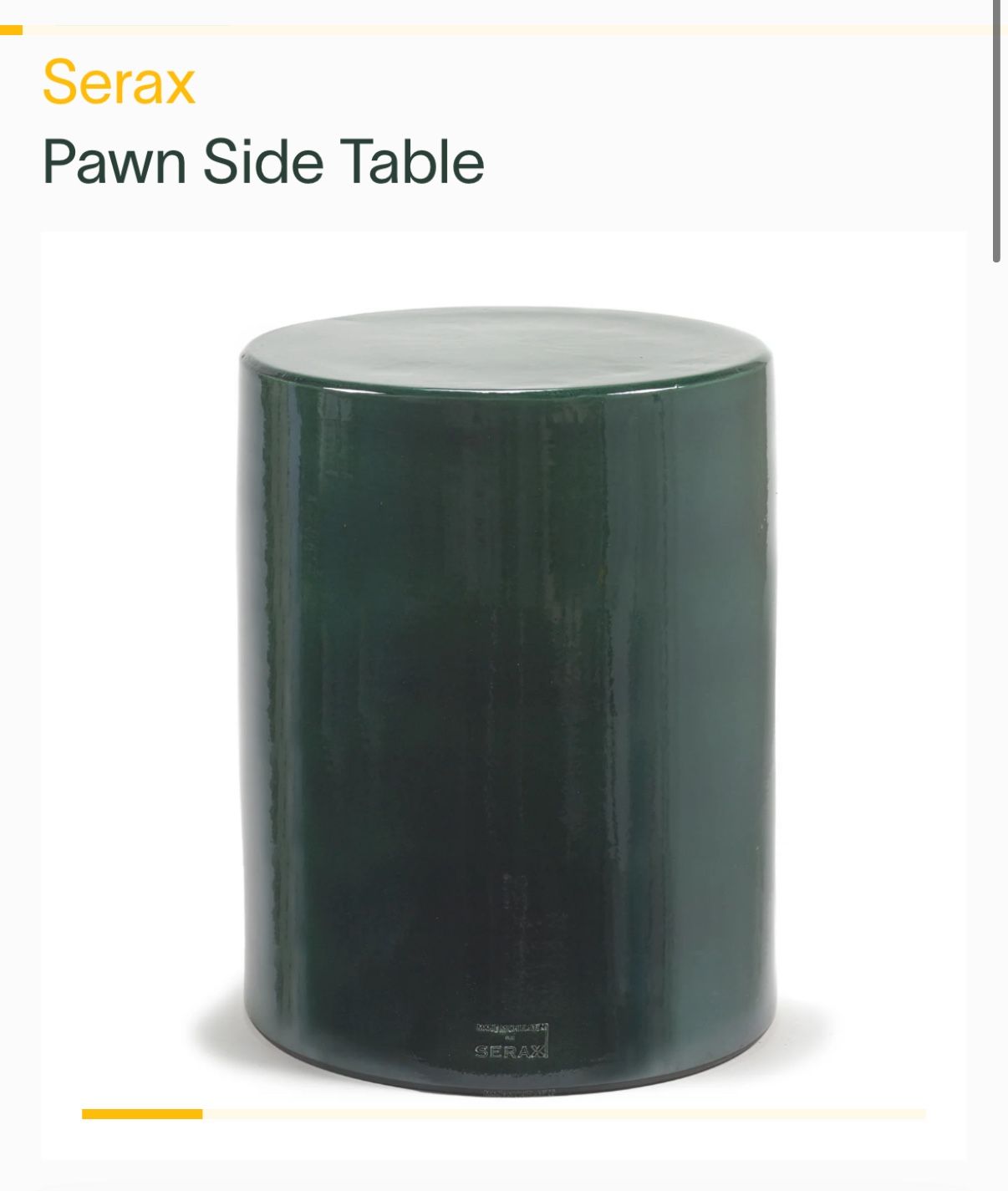 New Serax Pawn Side Table - Dark Green Side Table - Green Accent Table  - Green Stool