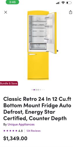 Retro fridge by Unique Star 26.8 x 77.8 x 30.8 Energy Star