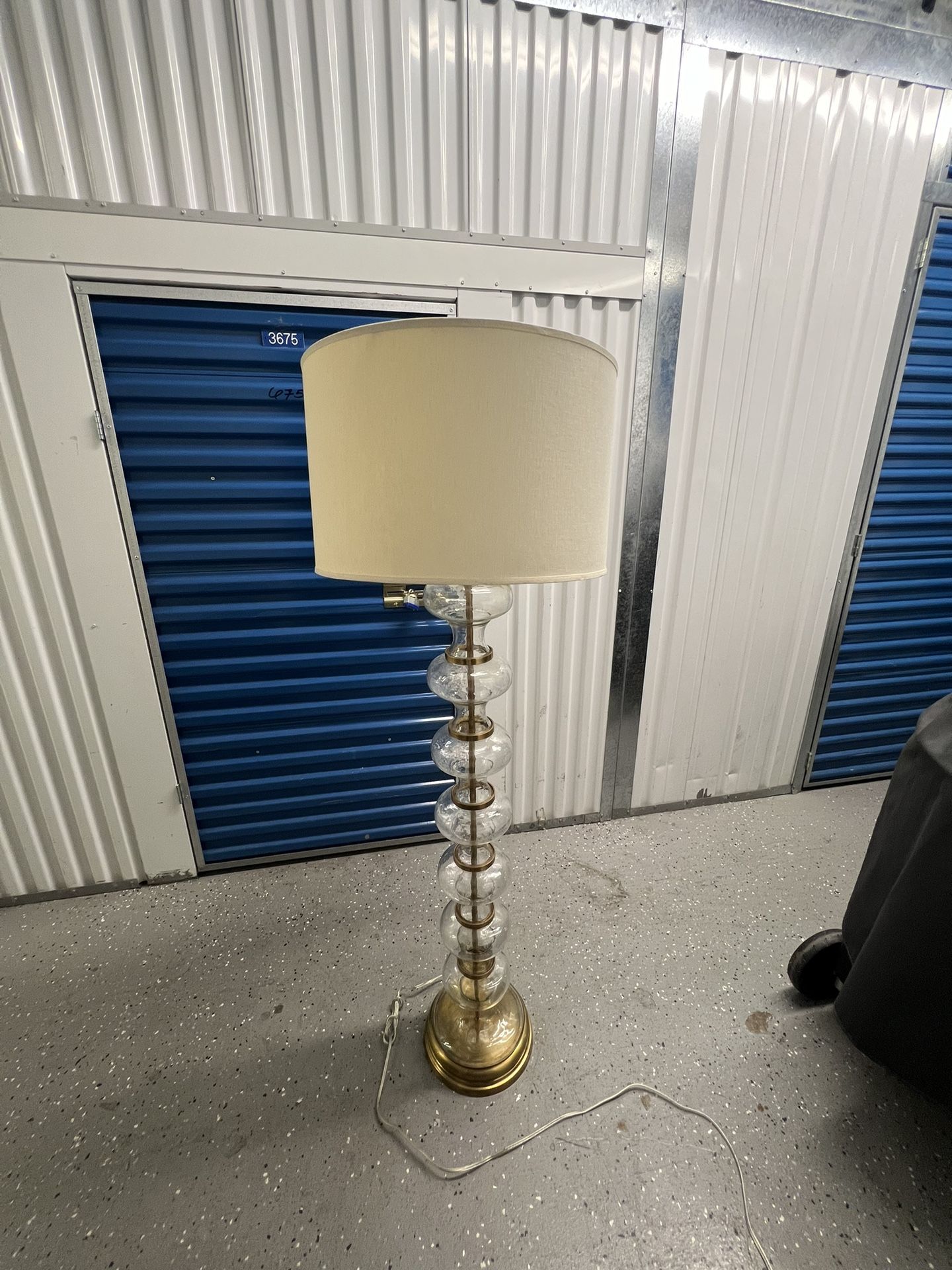 Pottery Barn Jasmine Glass Brass Floor Lamp