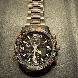 Citizen Men's Promaster Air Skyhawk Eco-Drive Pilot Watch, Atomic Timkeeping Technology, Chronograph, Power Reserve Indicator, Ana-digi Display, Lumin