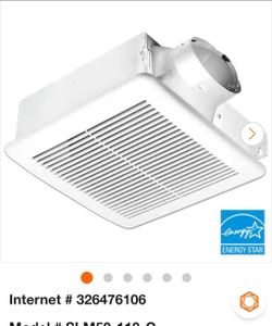 Slim Series 50-110 CFM Wall or Ceiling Bathroom Exhaust Fan with 3-Speed Adjustable High Speed Settings, ENERGY STAR