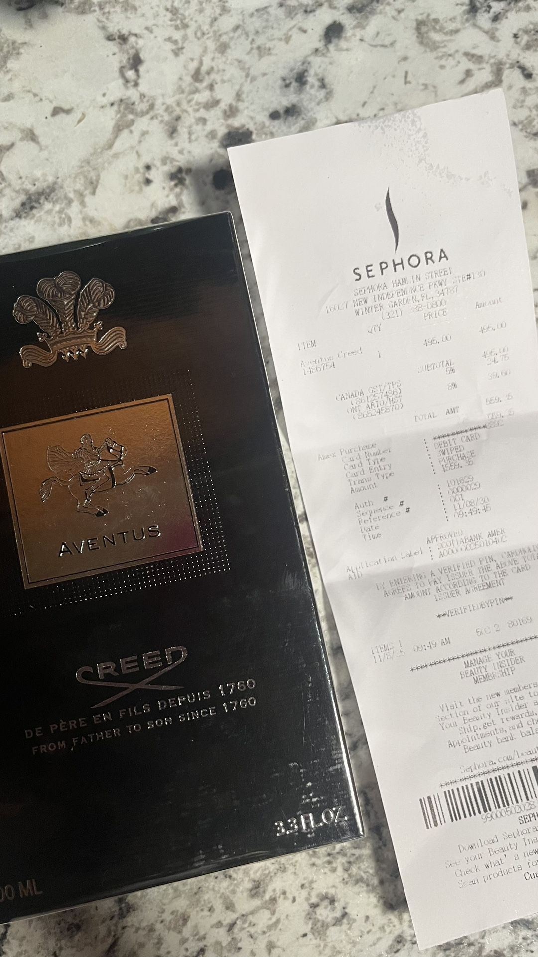 Creed Aventus Eau de Parfum 3.3 Oz 100ml Fragrance W Receipt