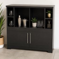 MODERN BLACK BAR CABINET / COFFEE BAR 
