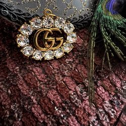 Vintage Rhinestone Large Gucci Zipper Pull Charm 