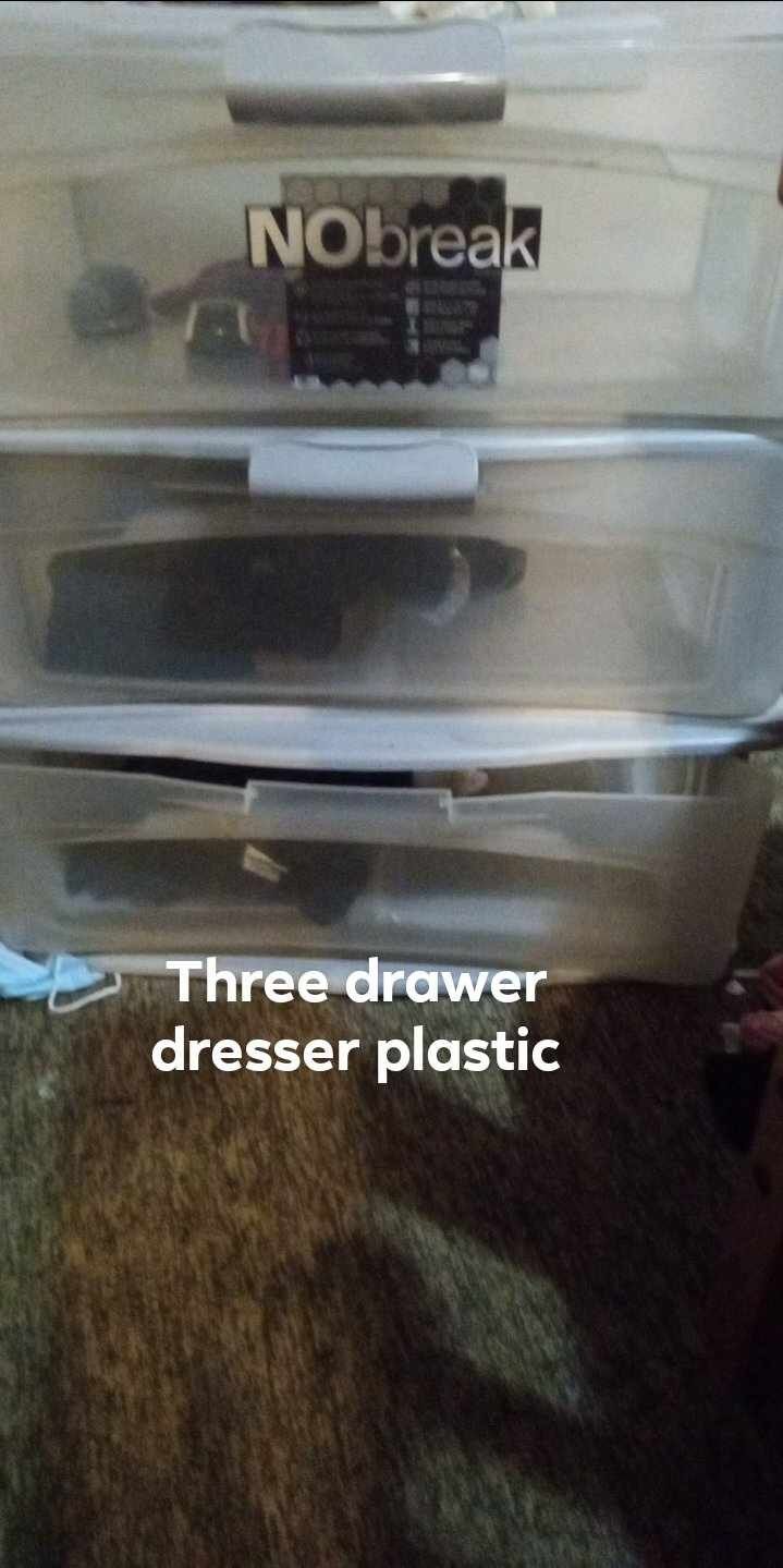 Little House Hold Kitchen Rack Shelf And 3 Drawer Plastic Dresser