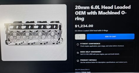 6.0 L Ford heads, brand new
