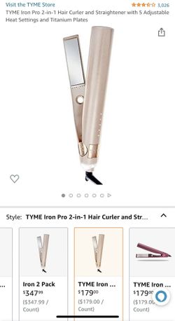TYME Iron Pro 2-in-1 Hair Curler and Straightner