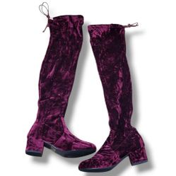 The Wendy Williams Collection Shoes Size 7.5 M Thigh High Boots Velvet Boots New Women's Boots Women's Shoes Above The Knee Boots With Drawstring 