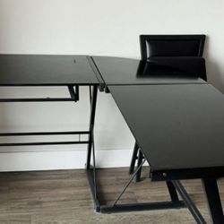 Walker Edison Corner Modern glass desk