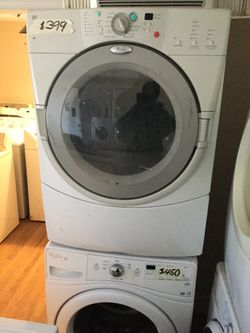 Whirlpool frontload washer and dryer/ one year warranty