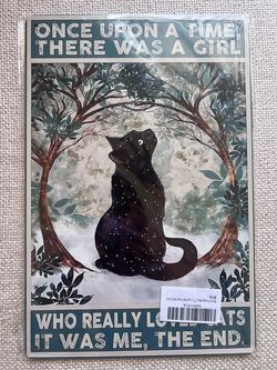 Black Cat Vintage-Style Metal Wall Sign