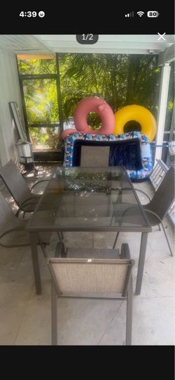 Patio table with four chairs