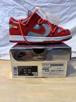 Off White Nike Dunk Low University Red Size 5.5