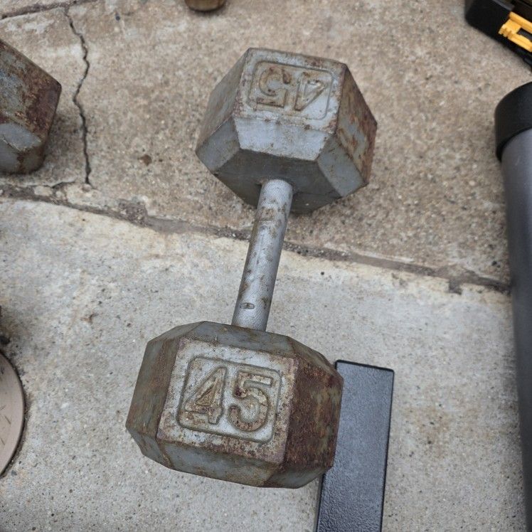 Single 45 Lb Dumbbell