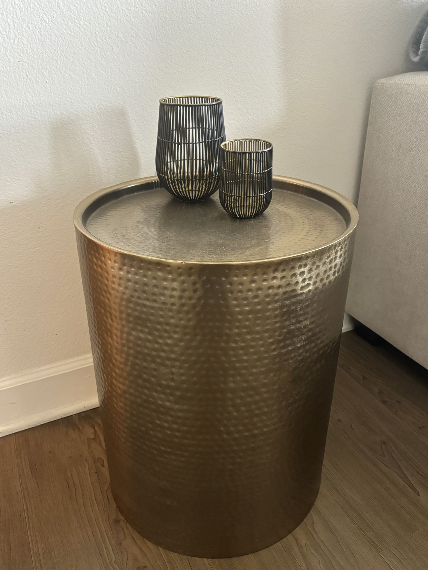 Crate & Barrel Kent Wire Hurricane Candle Holders