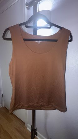 Tahari Modern Essentials Brown Scoop Neck Sleeveless Blouse Top - Woman’s Size XL