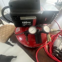Porter Cable Air Compressor 6 Gallon With Hose And a Nail Gun