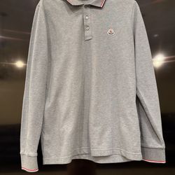 Moncler polo long sleeve size medium