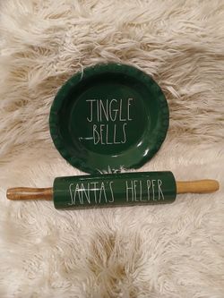 Rae Dunn Pie Dish And Roller Set