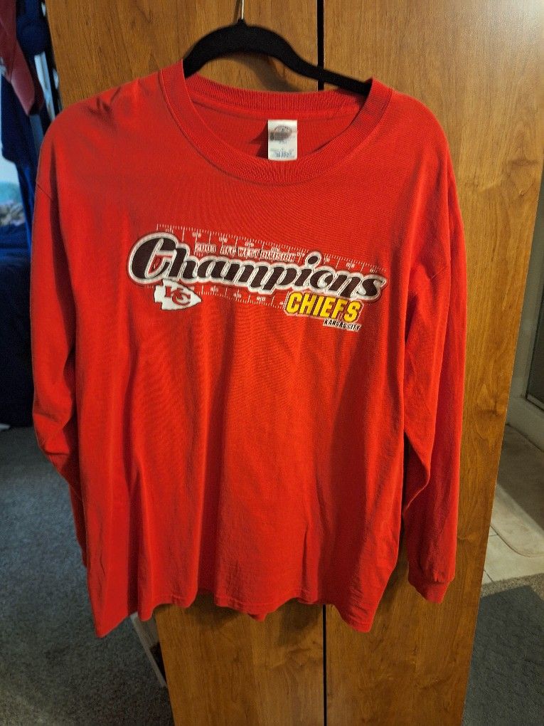 Vintage 2003 Kansas City Chiefs NFL Football AFC Champion Long Sleeve Tee Large-$50.00