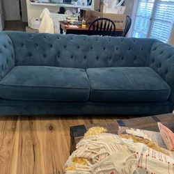 Blue Tufted Sofa