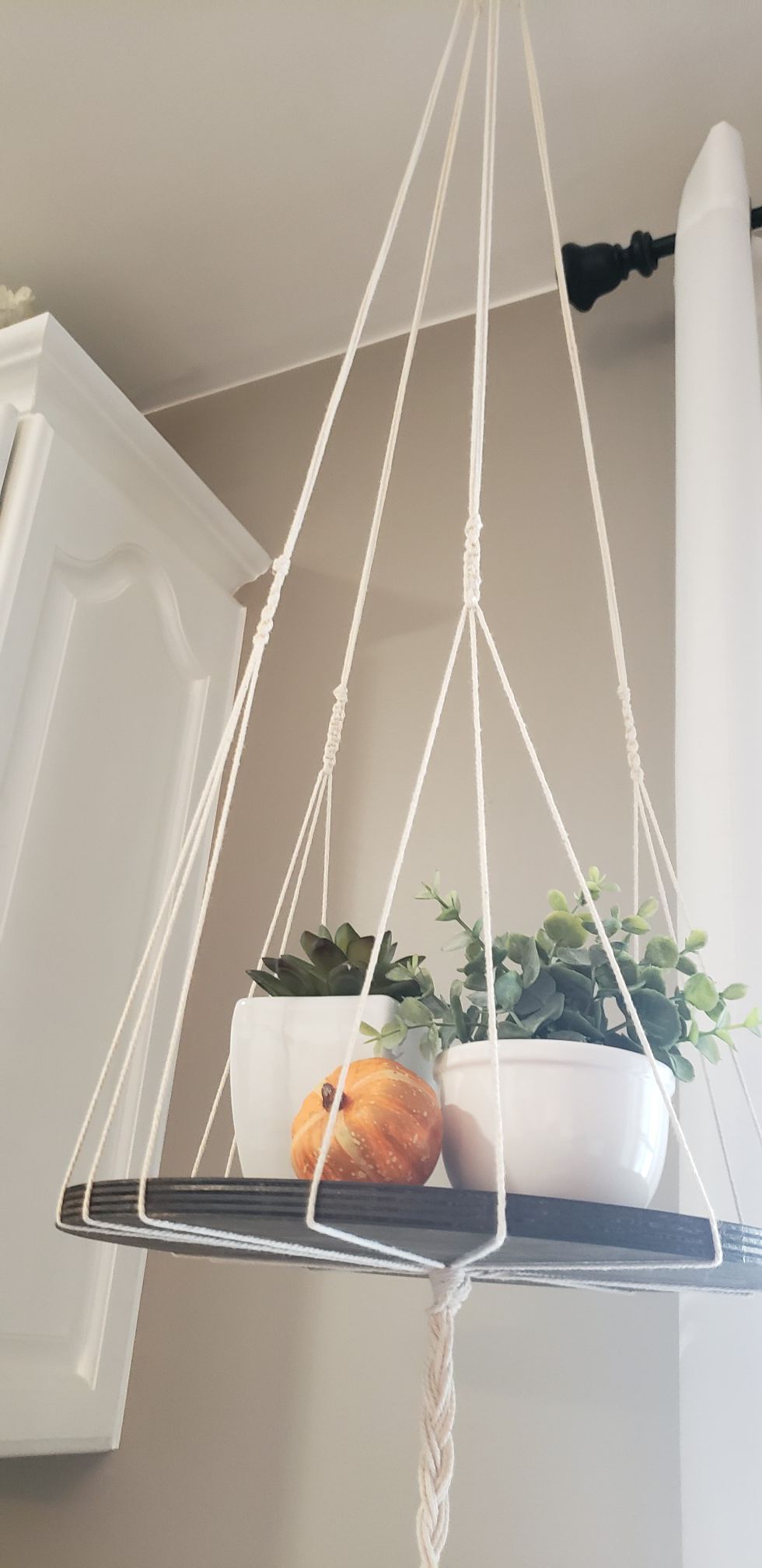 Macrame handmade hanging shelf