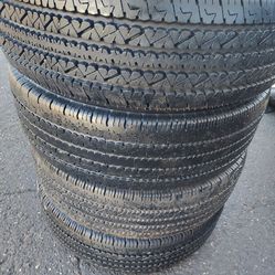 4 Bridgestone tires size 245-75-16 all 4 for $200 free installation and balance