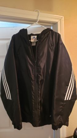 Adidas Black Zip-Up Windbreaker Jacket