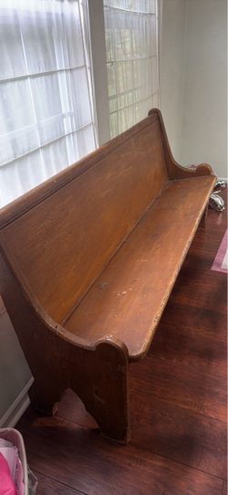 Antique Wooden Church Pew