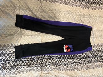 AND1 Boys Track Pants Joggers Black Purple Size Large (10-12)