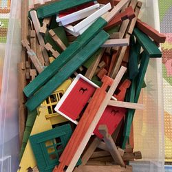 Wooden Building Blocks Construction Set for Kids Ages 3-8,Preschool Learning Toys