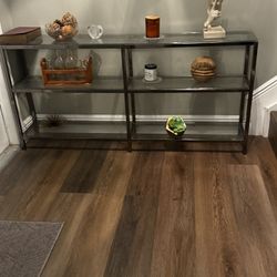 Silver And Glass Console Table 