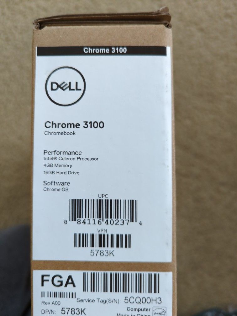 Sealed In Box New Dell Chromebook 3100