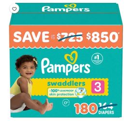Pampers Swaddlers Diapers, Size 3 (16-28 Pounds), 180 Count