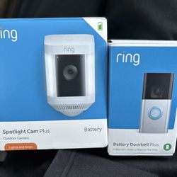 Ring Spotlight Cam Plus And Ring Battery Doorbell Plus Set 