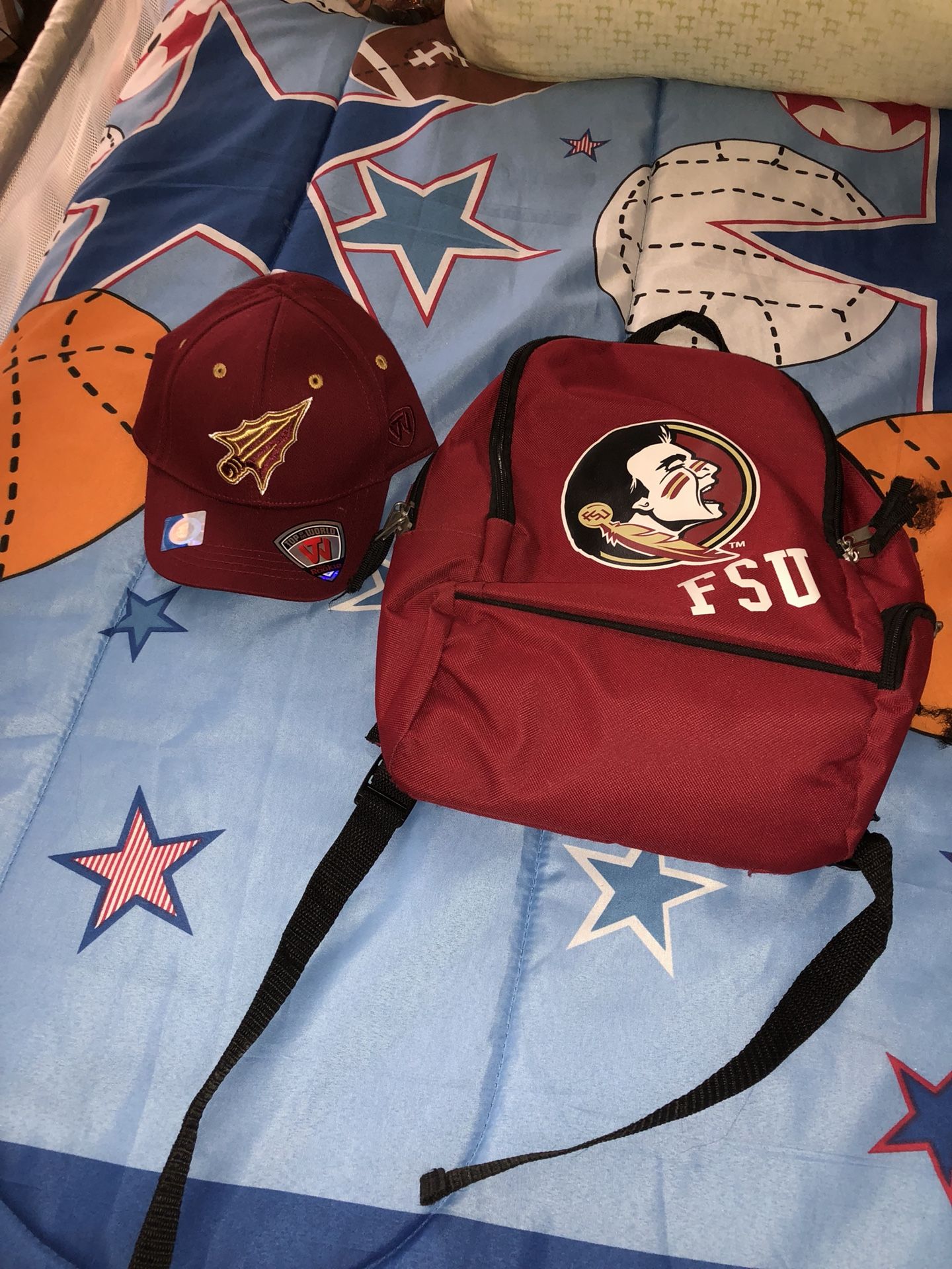 FSU hat and backbag