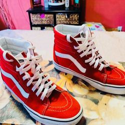 In Great Condition Red Vans Size 6