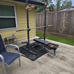 Work Out Rack With Olympic Barbell